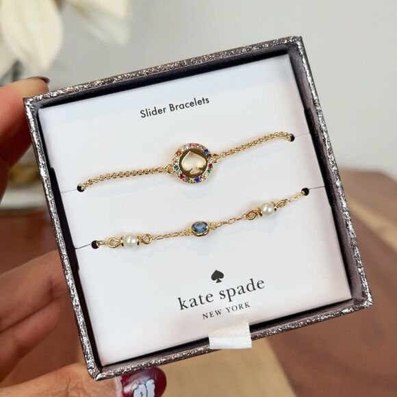 NWT Kate Spade‎ Spot The Spade Slider Bracelet Boxed Set - Picture 4 of 7